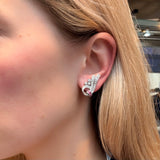 Art Deco Old Cut Diamond and Ruby Earrings-Charlotte Sayers Antique Jewellery