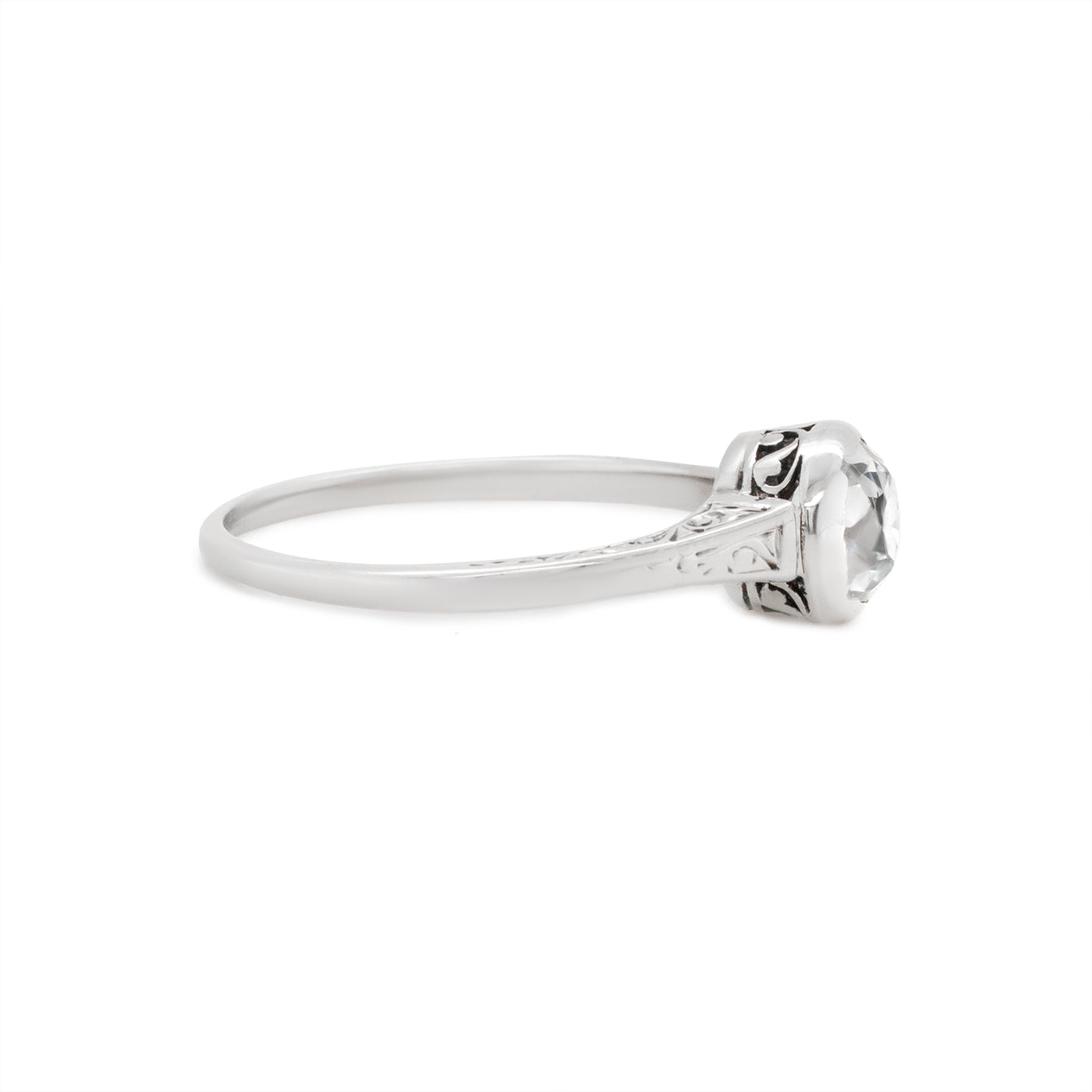 Art Deco Old European Cut Diamond Ring-Charlotte Sayers Antique Jewellery
