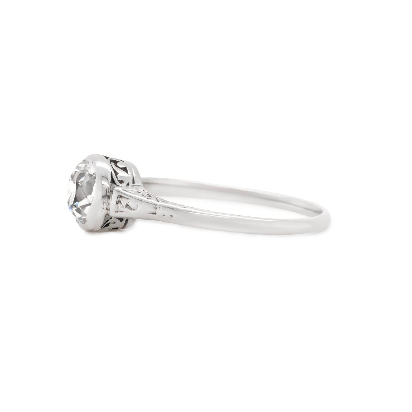 Art Deco Old European Cut Diamond Ring-Charlotte Sayers Antique Jewellery