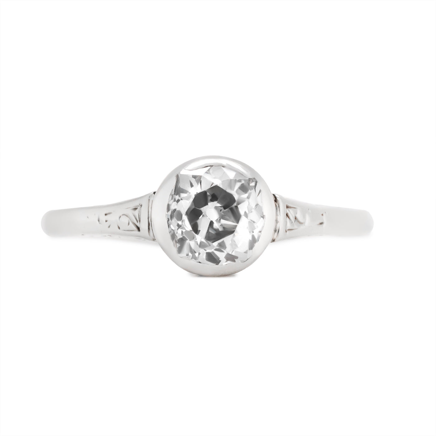 Art Deco Old European Cut Diamond Ring-Charlotte Sayers Antique Jewellery