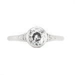 Art Deco Old European Cut Diamond Ring-Charlotte Sayers Antique Jewellery