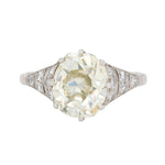 Art Deco Old Mine Cut Diamond Ring-Charlotte Sayers Antique Jewellery