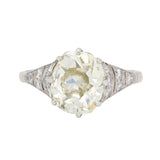 Art Deco Old Mine Cut Diamond Ring-Charlotte Sayers Antique Jewellery