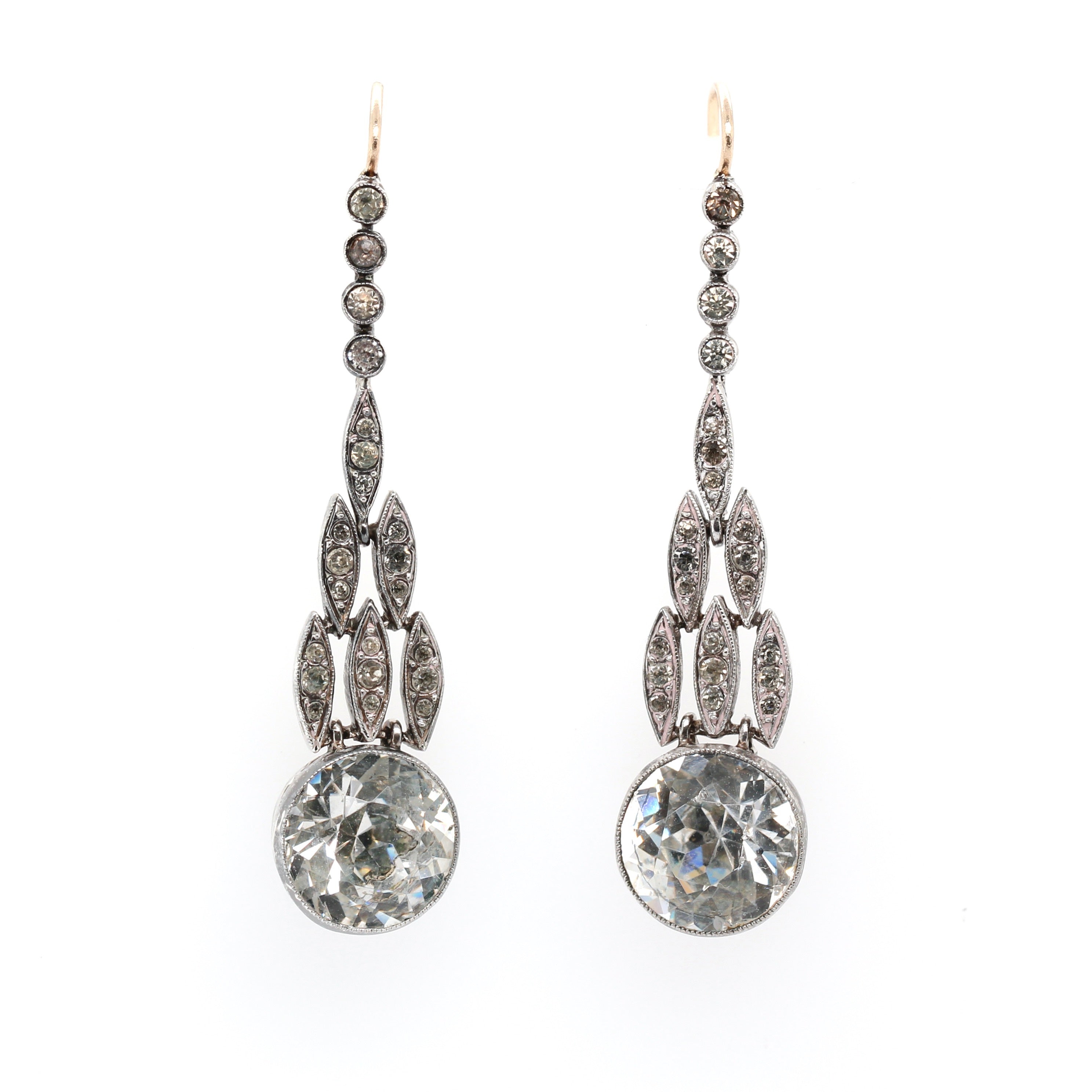 Art Deco Paste Earrings-Charlotte Sayers Antique Jewellery