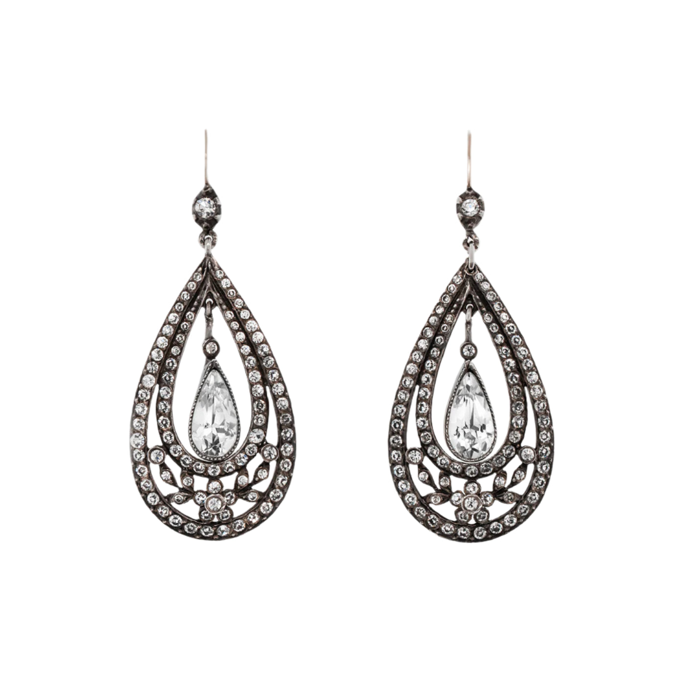 Art Deco Paste Earrings-Charlotte Sayers Antique Jewellery