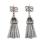 Art Deco Paste Tassel and Bow Earrings-Charlotte Sayers Antique Jewellery