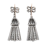 Art Deco Paste Tassel and Bow Earrings-Charlotte Sayers Antique Jewellery