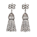 Art Deco Paste Tassel and Bow Earrings-Charlotte Sayers Antique Jewellery