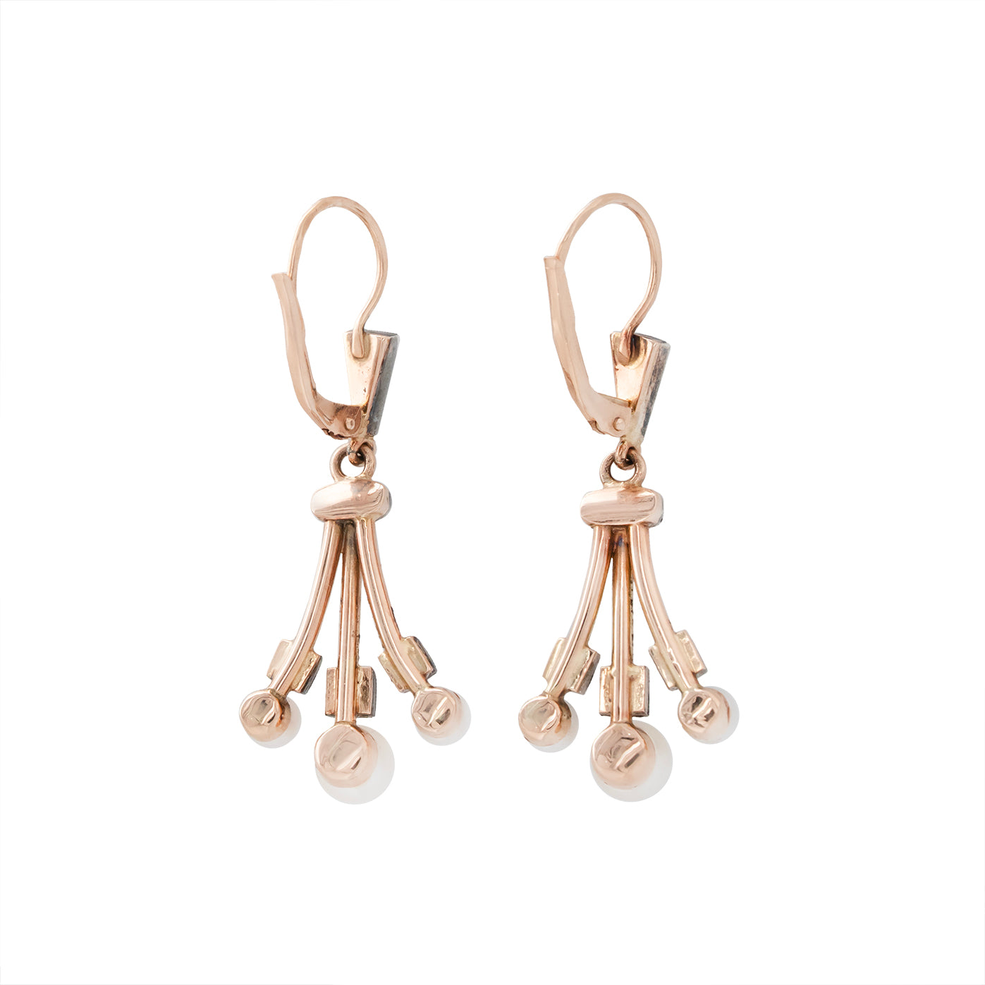 Art Deco Pearl and Diamond Earrings-Charlotte Sayers Antique Jewellery