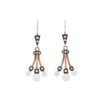 Art Deco Pearl and Diamond Earrings-Charlotte Sayers Antique Jewellery