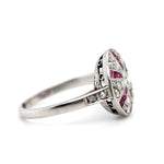 Art Deco Ruby and Diamond Circular Ring-Charlotte Sayers Antique Jewellery