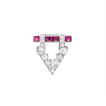 Art Deco Ruby and Diamond Clip-Charlotte Sayers Antique Jewellery