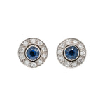 Art Deco Sapphire and Diamond Earrings-Charlotte Sayers Antique Jewellery