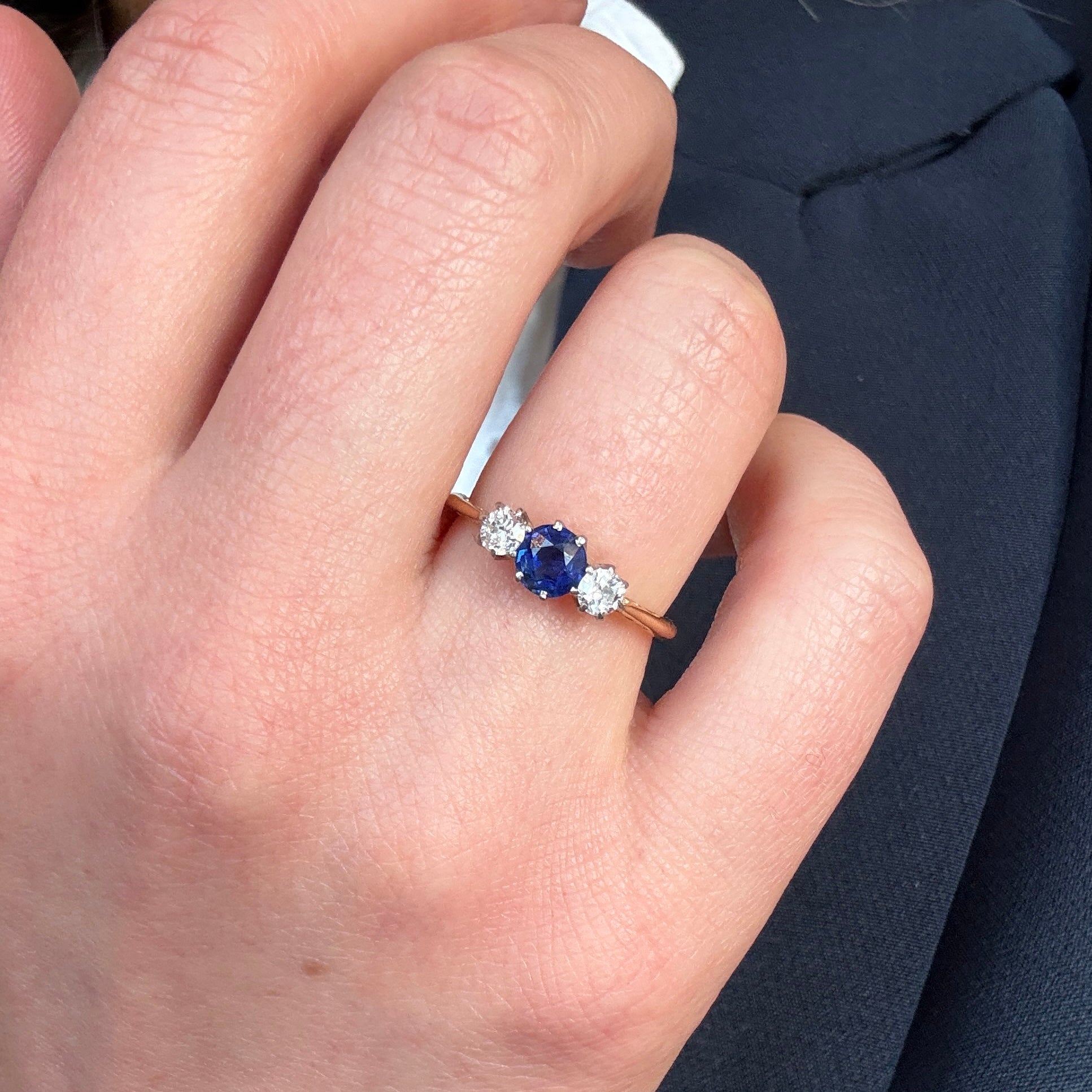 Art Deco Sapphire and Diamond Ring-Charlotte Sayers Antique Jewellery