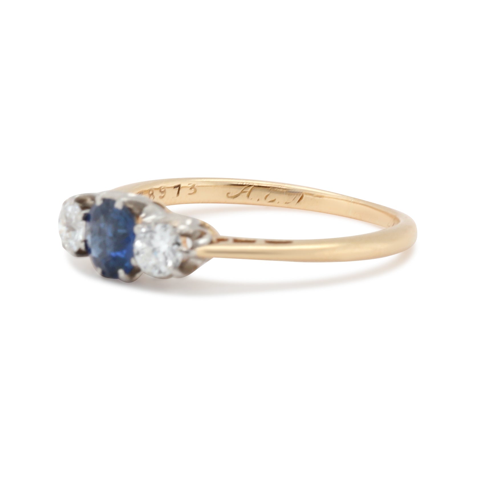 Art Deco Sapphire and Diamond Ring-Charlotte Sayers Antique Jewellery