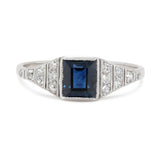 Art Deco Sapphire and Diamond Ring-Charlotte Sayers Antique Jewellery