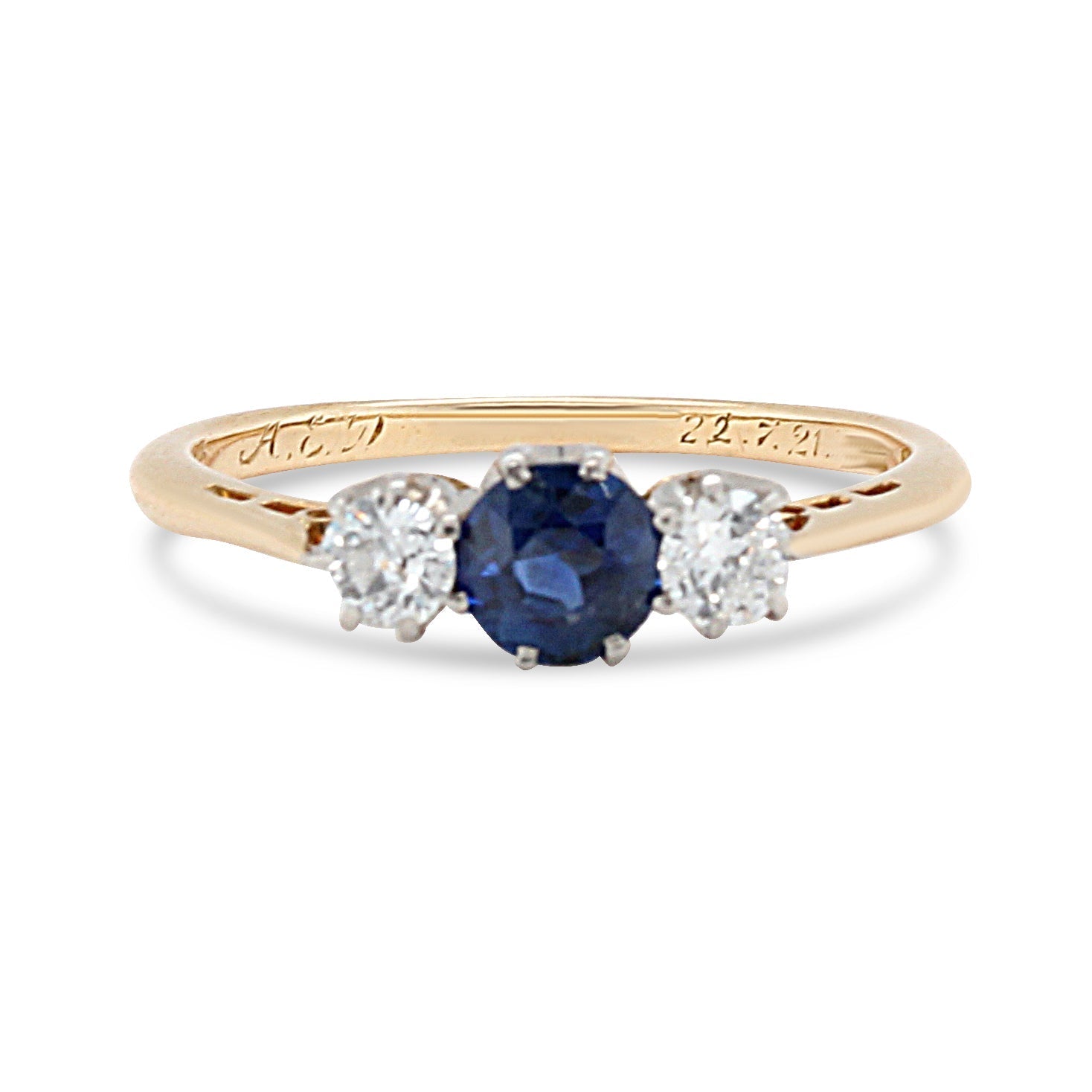 Art Deco Sapphire and Diamond Ring-Charlotte Sayers Antique Jewellery