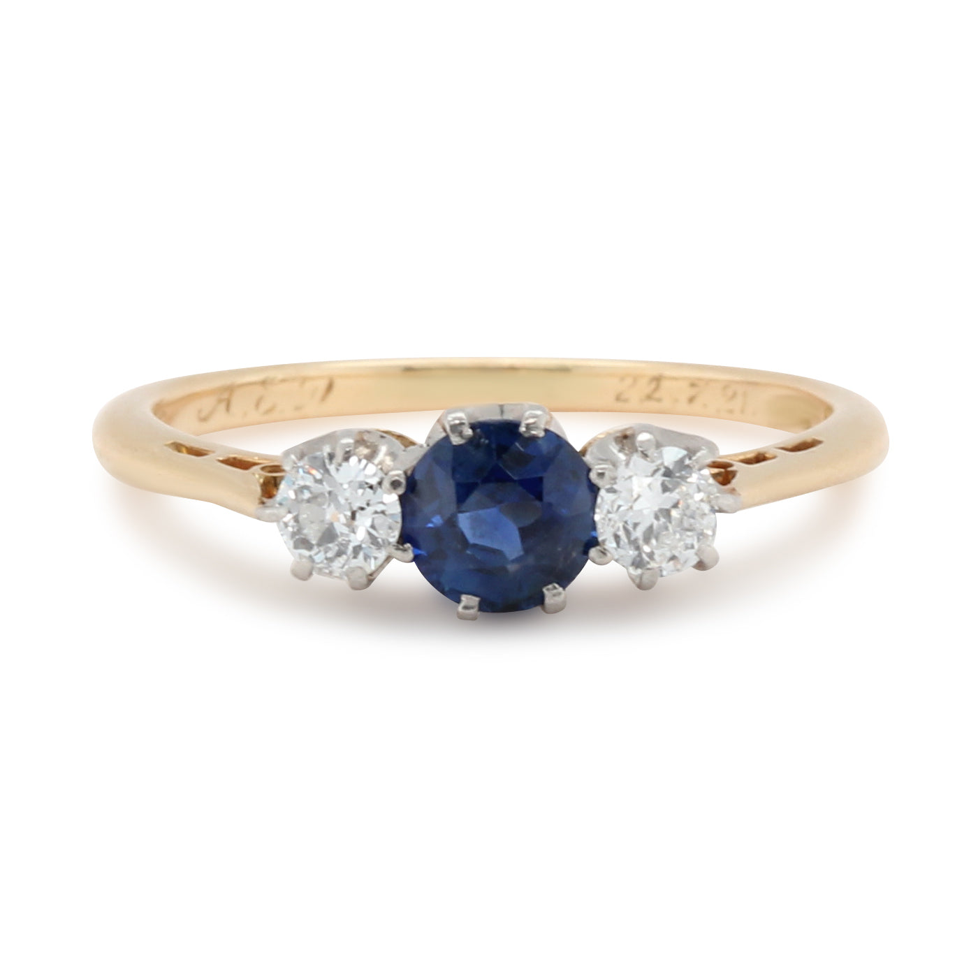 Art Deco Sapphire and Diamond Ring-Charlotte Sayers Antique Jewellery