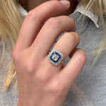 Art Deco Style Sapphire and Diamond Ring-Charlotte Sayers Antique Jewellery