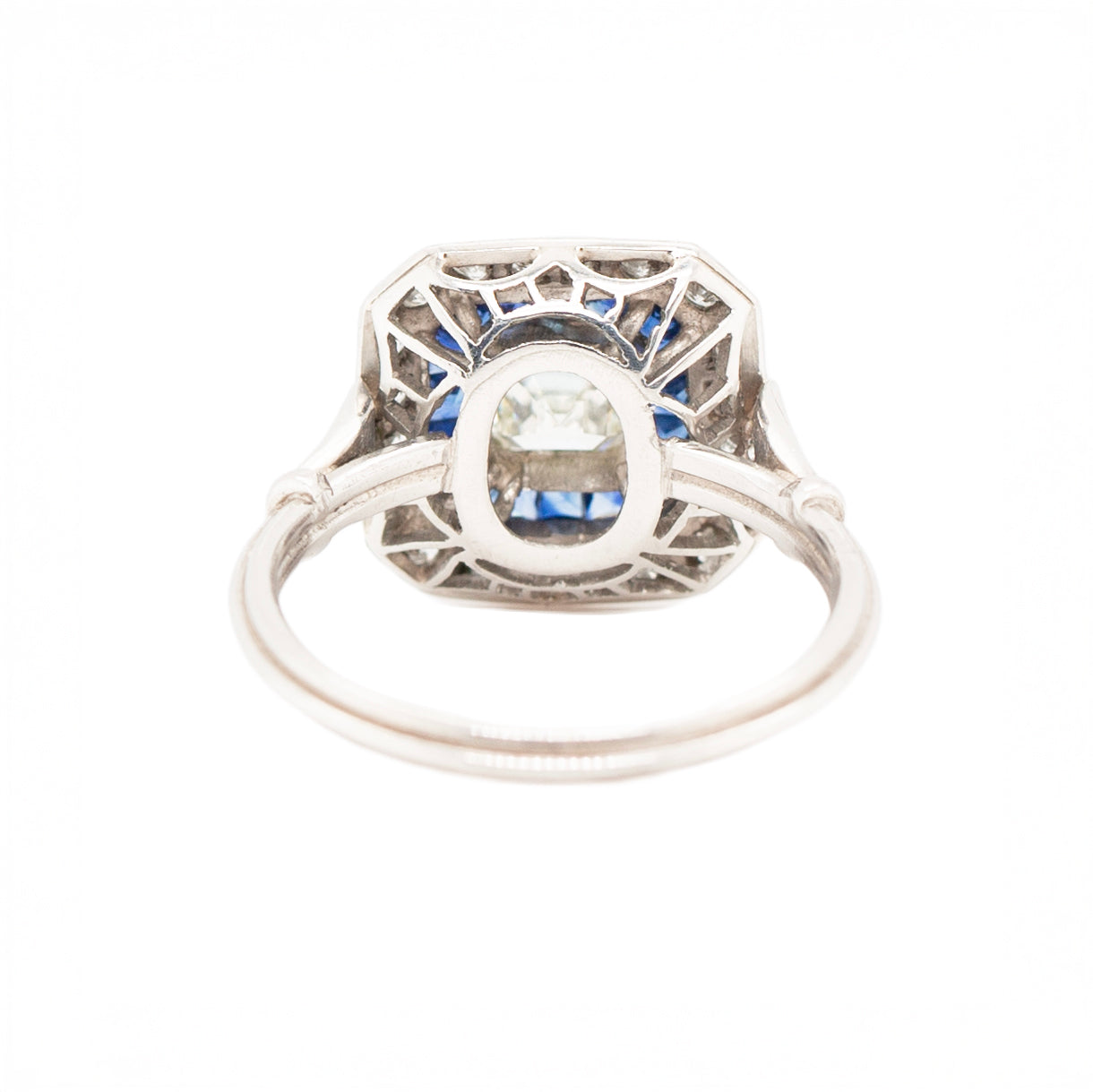Art Deco Style Sapphire and Diamond Ring-Charlotte Sayers Antique Jewellery