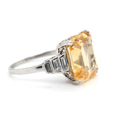 Art Deco Yellow Sapphire Diamond Ring-Charlotte Sayers Antique Jewellery