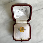 Art Deco Yellow Sapphire Diamond Ring-Charlotte Sayers Antique Jewellery