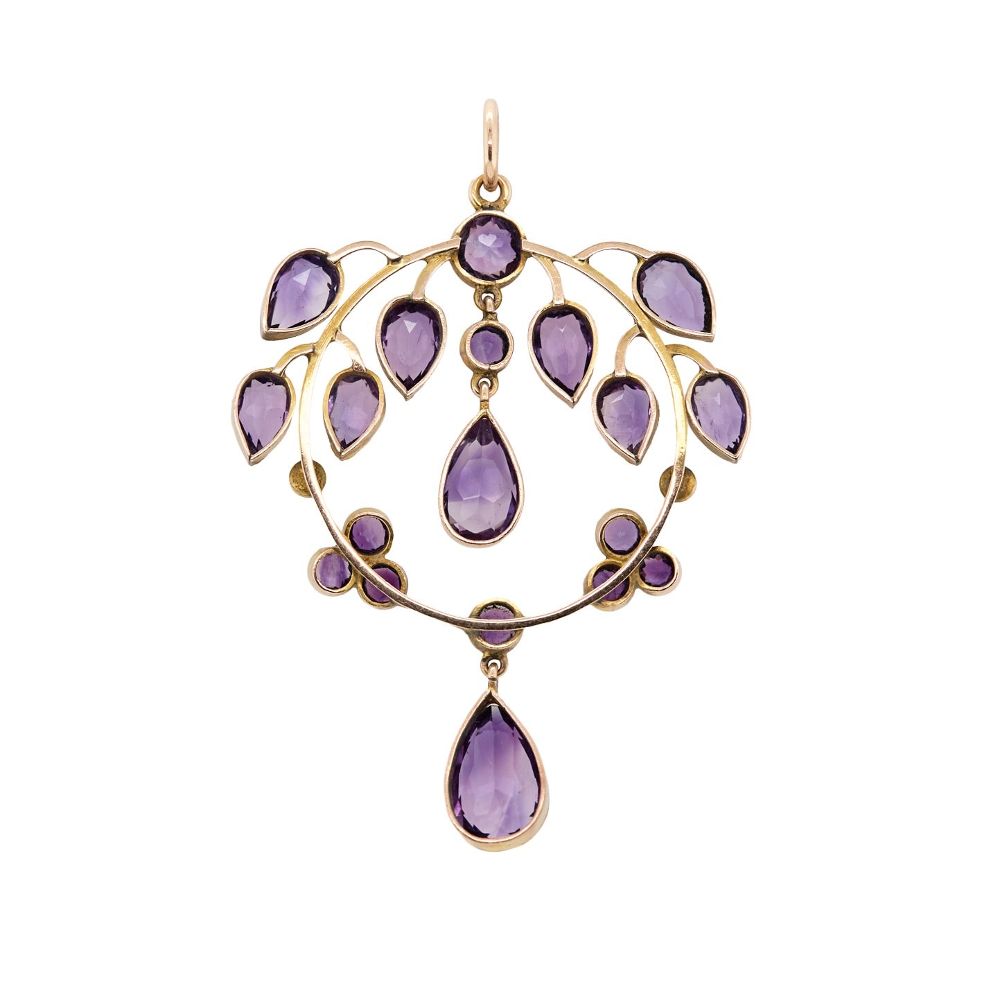 Art Nouveau Amethyst and Peal Pendant-Charlotte Sayers Antique Jewellery