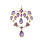Art Nouveau Amethyst and Pearl Pendant-Charlotte Sayers Antique Jewellery