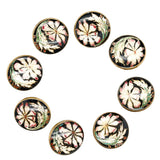 Art Nouveau Inlaid Flower Buttons-Charlotte Sayers Antique Jewellery