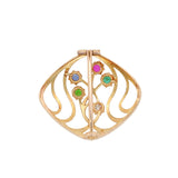 Art Nouveau Multi Gem Brooch-Charlotte Sayers Antique Jewellery