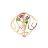 Art Nouveau Multi Gem Brooch-Charlotte Sayers Antique Jewellery