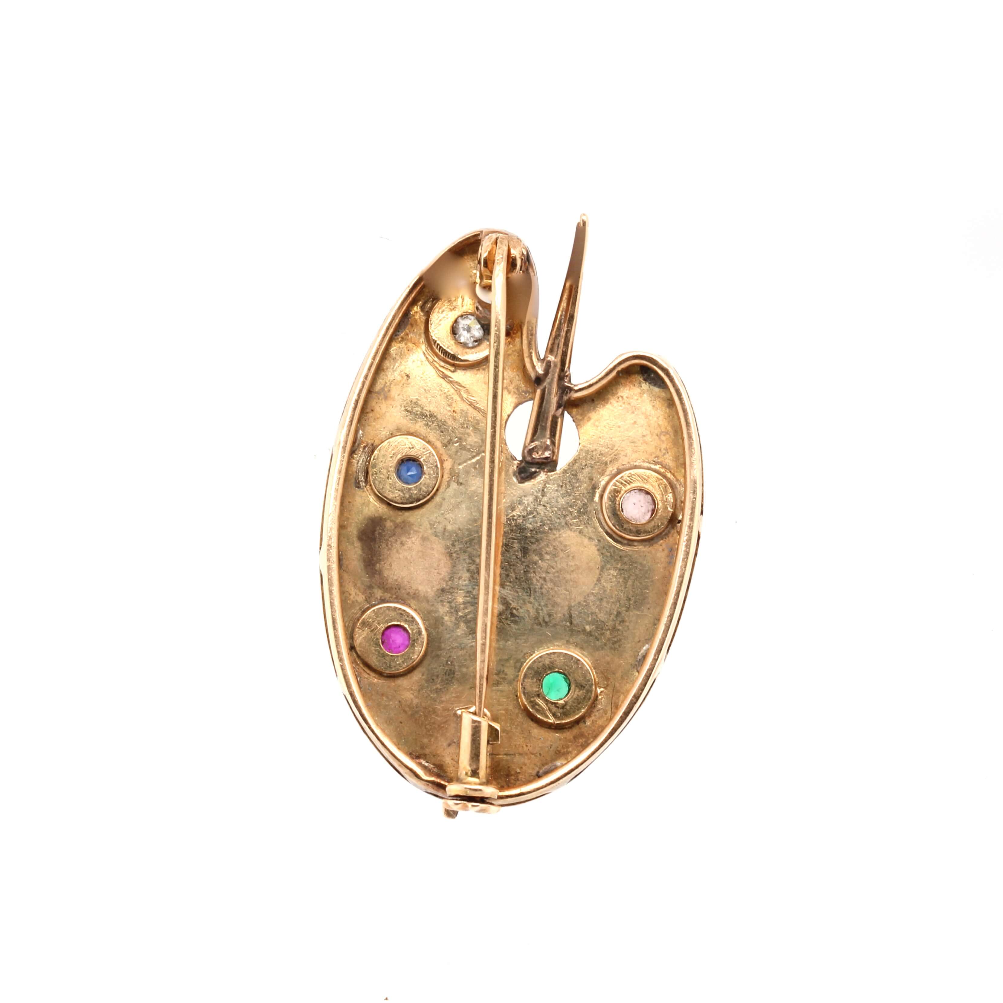 Artist Palette Brooch-Charlotte Sayers Antique Jewellery