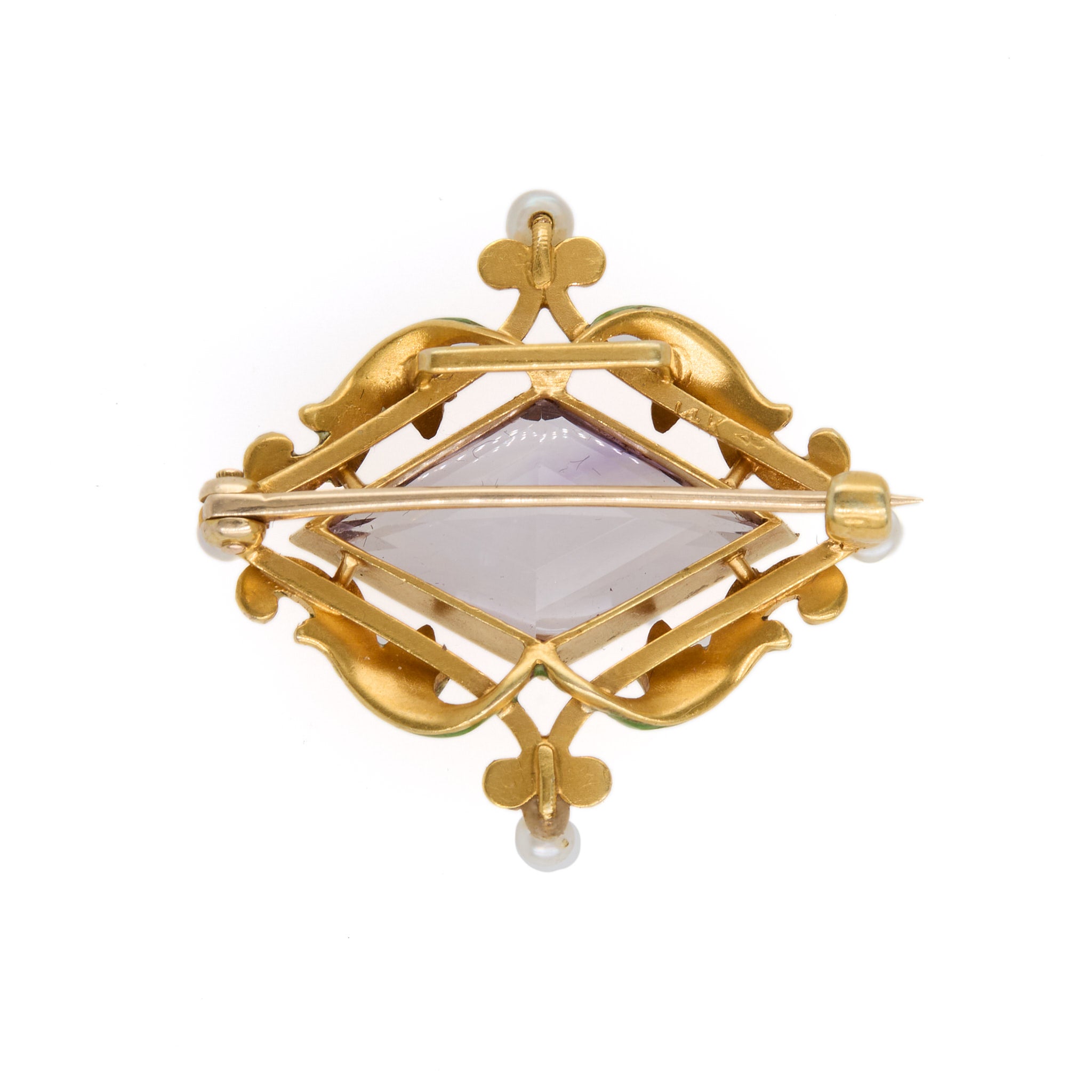Arts Crafts Amethyst Brooch-Charlotte Sayers Antique Jewellery