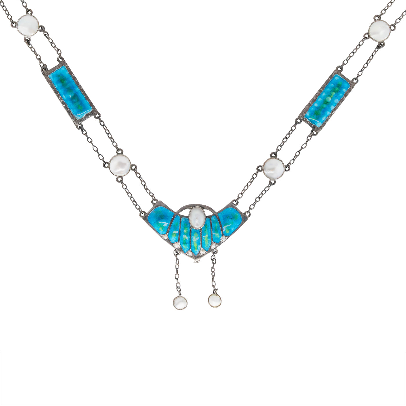 Arts and Crafts Enamel Necklace-Charlotte Sayers Antique Jewellery