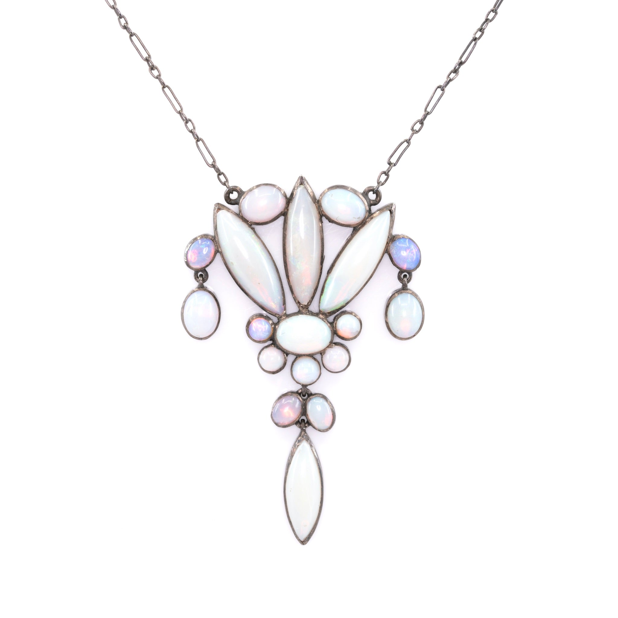 Arts and Crafts Opal Necklace-Charlotte Sayers Antique Jewellery