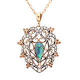 Arts and Crafts Opal and Diamond Pendant-Charlotte Sayers Antique Jewellery