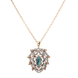 Arts and Crafts Opal and Diamond Pendant-Charlotte Sayers Antique Jewellery