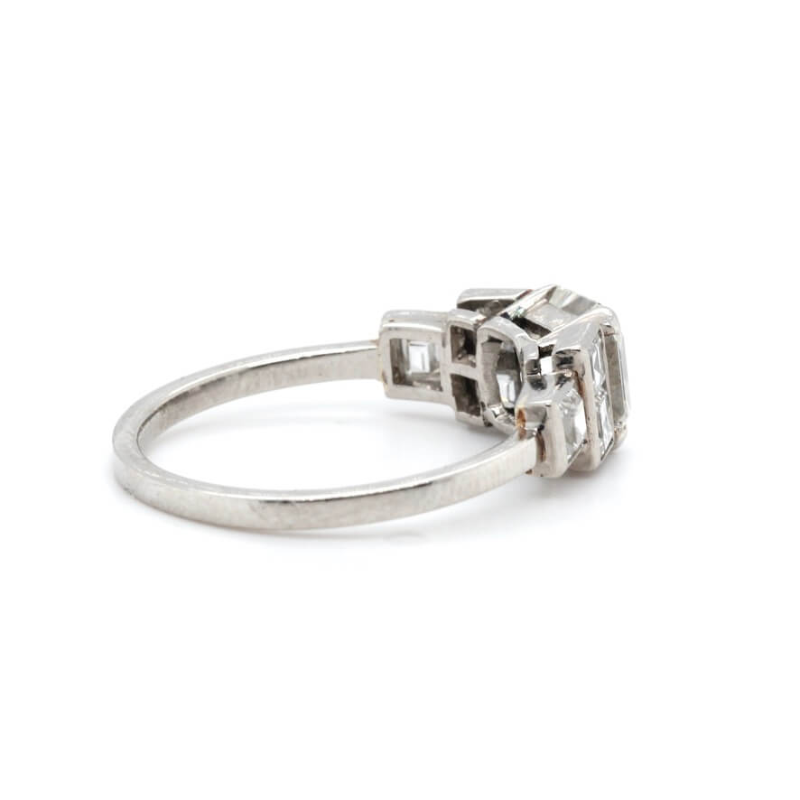 Asscher Cut Diamond Ring-Charlotte Sayers Antique Jewellery