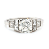 Asscher Cut Diamond Ring-Charlotte Sayers Antique Jewellery
