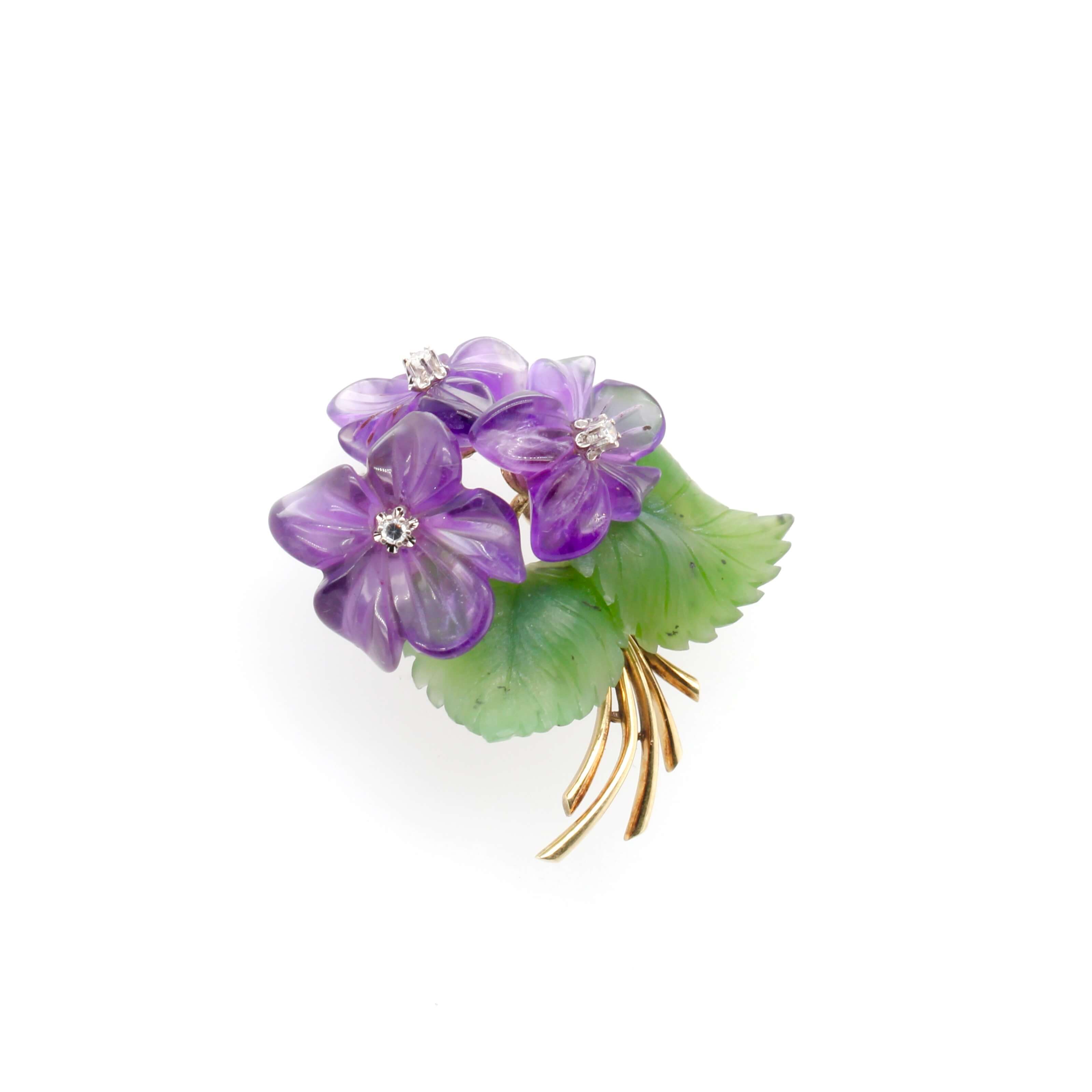 Austrian Violet Brooch-Charlotte Sayers Antique Jewellery