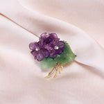 Austrian Violet Flower Brooch-Charlotte Sayers Antique Jewellery