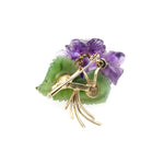 Austrian Violet Flower Brooch-Charlotte Sayers Antique Jewellery