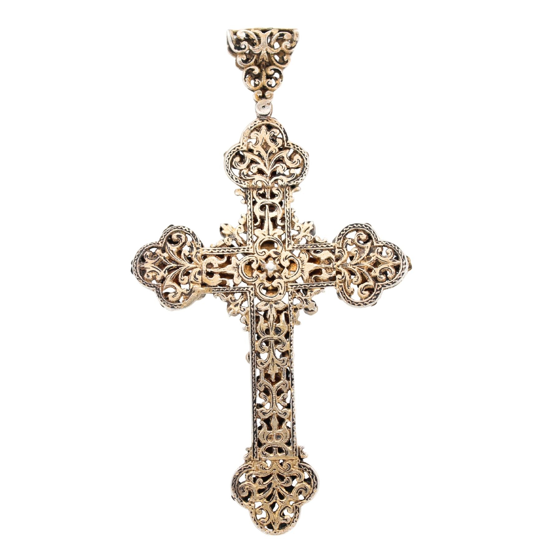 Austro Hungarian Cross Pendant-Charlotte Sayers Antique Jewellery