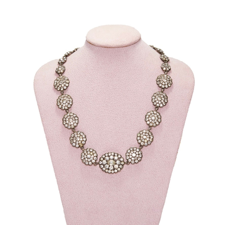 Victorian Paste Cluster Necklace-Charlotte Sayers Antique Jewellery