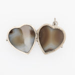 Banded Agate Heart Pendant-Charlotte Sayers Antique Jewellery