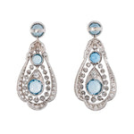 Belle Epoque Aquamarine and Diamond Earrings-Charlotte Sayers Antique Jewellery