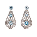 Belle Epoque Aquamarine and Diamond Earrings-Charlotte Sayers Antique Jewellery