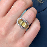 Ben Rosenfeld Diamond Buckle Ring-Charlotte Sayers Antique Jewellery