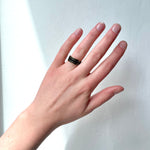 Black Enamel and Gold Georgian Memorial Band Ring-Charlotte Sayers Antique Jewellery