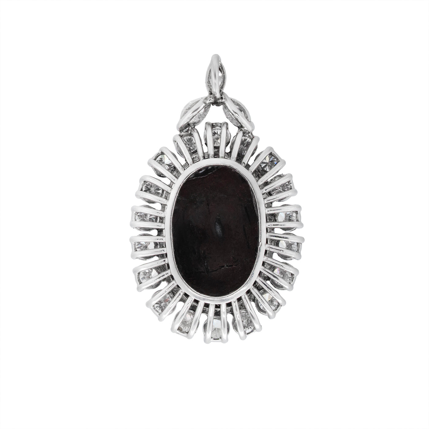 Black Opal and Diamond Pendant-Charlotte Sayers Antique Jewellery